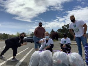 Employees participating in community clean up efforts.
